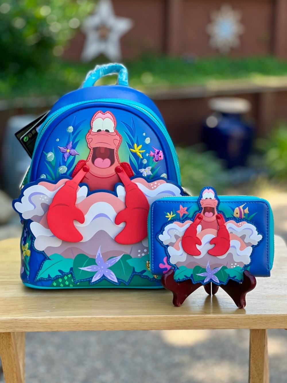 Loungefly Little Mermaid Sebastian Backpack and Wallet Set Exclusive NWT